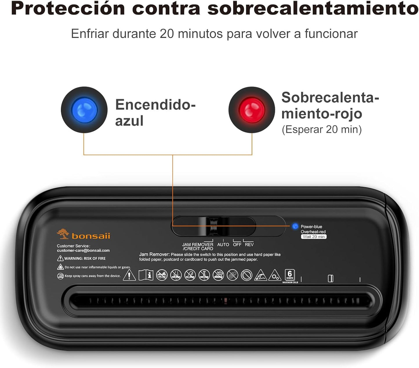 Bonsaii Trituradora De Papel Y Tarjetas, Con Corte En Tiras Y Contenedor Desmontable, Hasta 6 Hojas, Nivel De Seguridad P2, Capacidad De 9 Litros, Destructora De Papel Para Casa(S123-A)