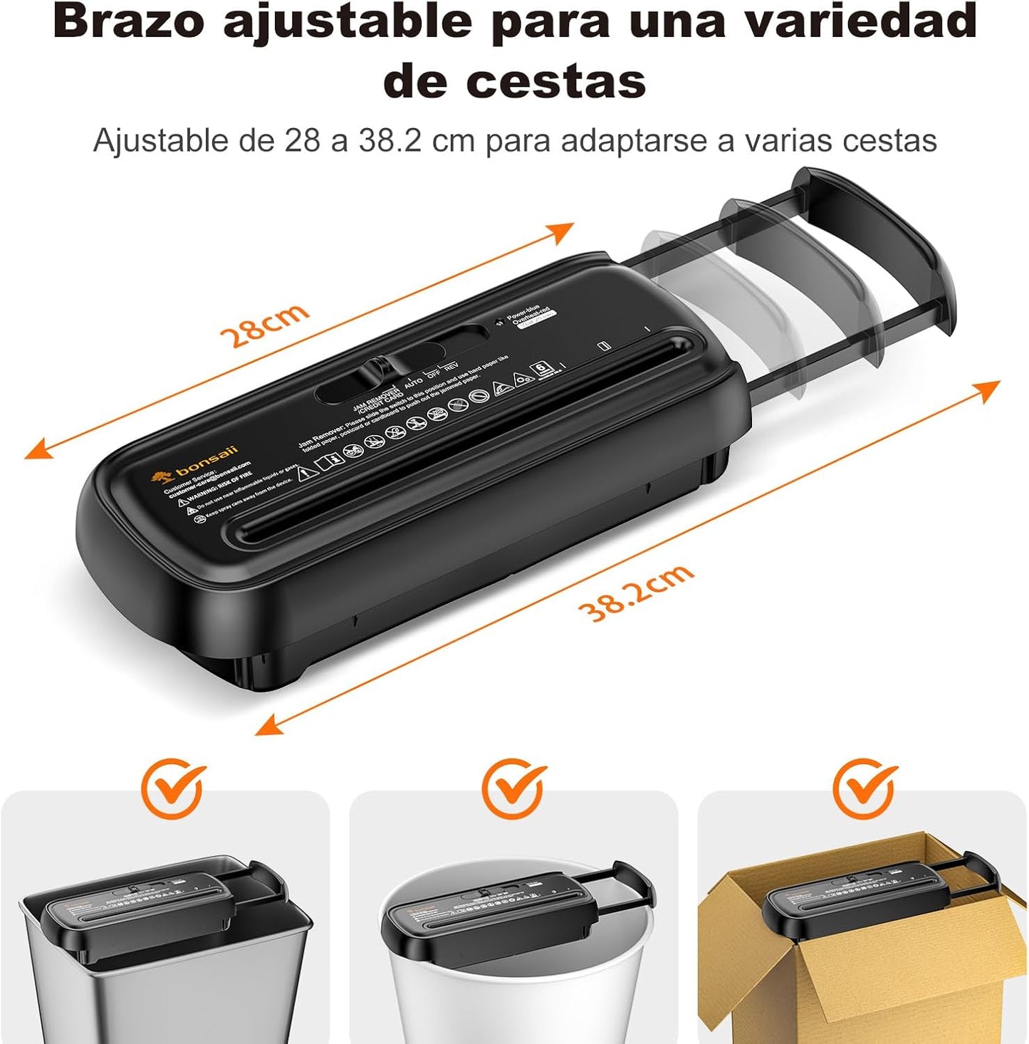 Bonsaii Trituradora De Papel Y Tarjetas, Con Corte En Tiras Y Contenedor Desmontable, Hasta 6 Hojas, Nivel De Seguridad P2, Capacidad De 9 Litros, Destructora De Papel Para Casa(S123-A)