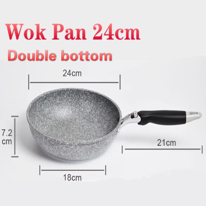 Frying Pan Wok Pan Non-Stick Pan Skillet Cauldron Induction Cooker Pot Pans Pancake Pan Egg Pan Gas Stove Home Garden
