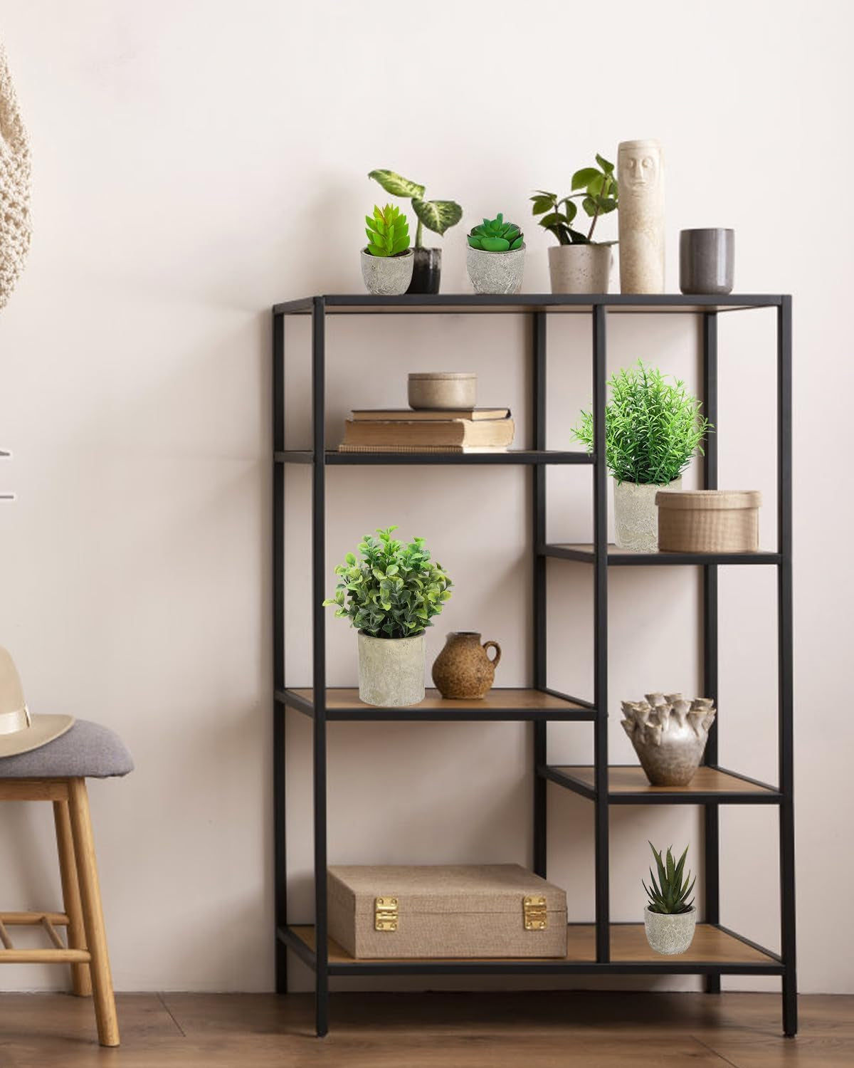 5 Pcs Plantas Artificiales Decorativas En Maceta, Hierba Suculenta De Arbustos De Imitación, Flor Falsa, Pequeña Planta Exterior Interior, Ideales Para La Decoración De La Casa