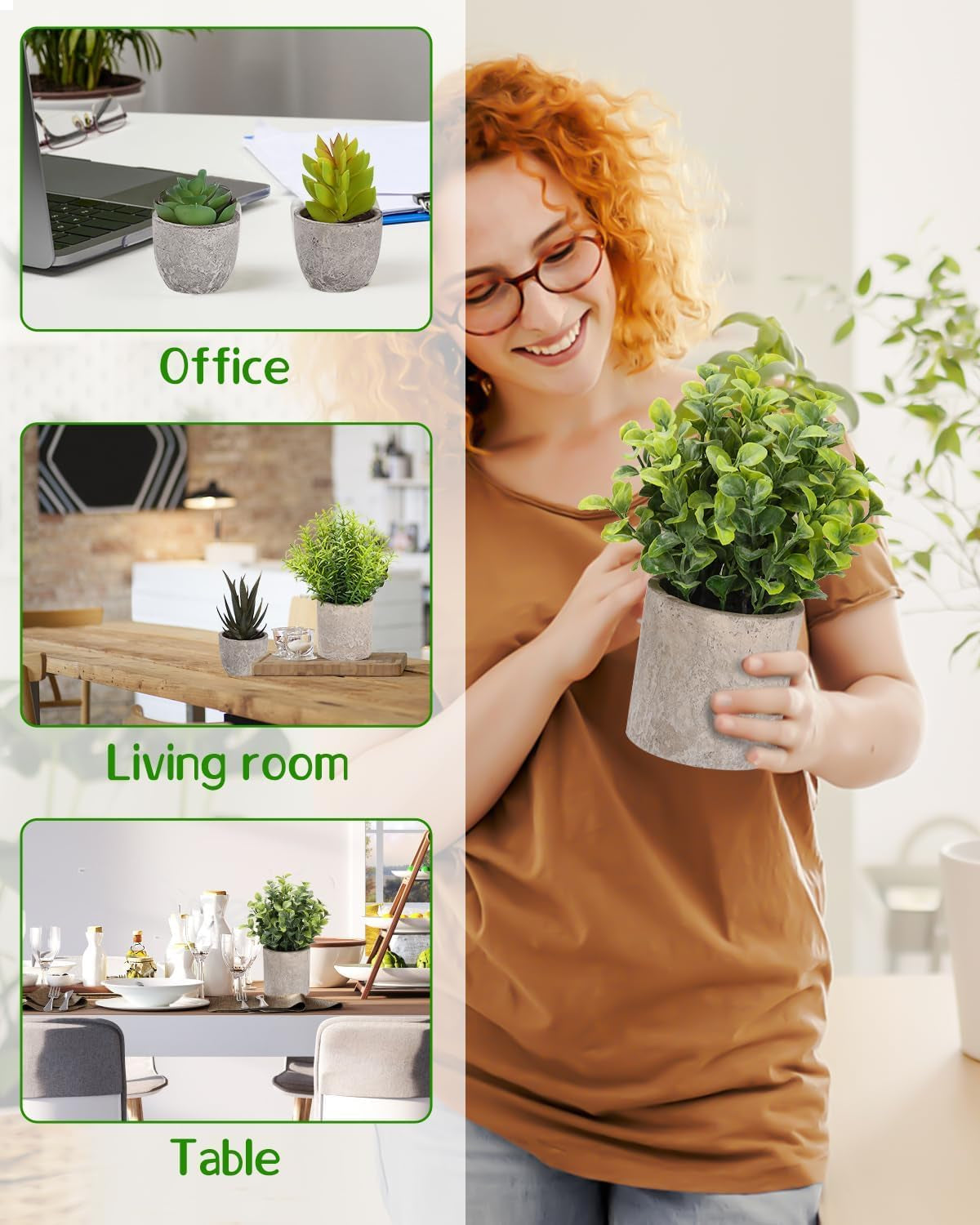 5 Pcs Plantas Artificiales Decorativas En Maceta, Hierba Suculenta De Arbustos De Imitación, Flor Falsa, Pequeña Planta Exterior Interior, Ideales Para La Decoración De La Casa