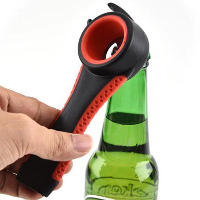 2Pcs/Lot 5 in 1 Bottle Openers Multi-Function Easy Jar Can Opener Kit Kitchen Bottle Can Lid Twist Gripper with Silicone Handle