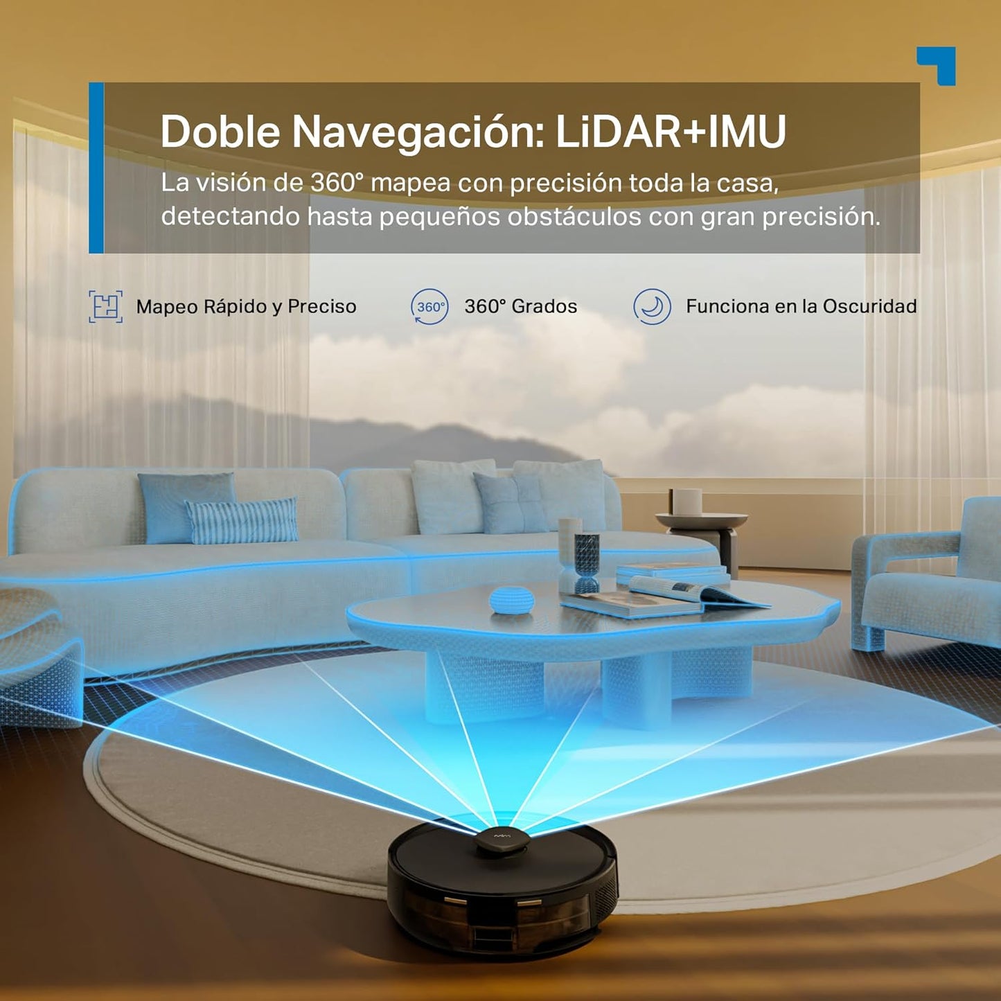Tapo RV30 MAX plus Robot Aspiradora, Potencia De Succión Ultra De 5300 Pa Con Fregado, Base De Autovaciado Automático De 3 L, Navegación Lidar+Imu Avanzada, Control Por Voz Y Aplicación,Negro