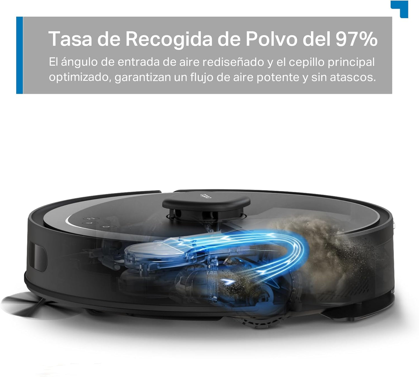 Tapo RV30 MAX plus Robot Aspiradora, Potencia De Succión Ultra De 5300 Pa Con Fregado, Base De Autovaciado Automático De 3 L, Navegación Lidar+Imu Avanzada, Control Por Voz Y Aplicación,Negro