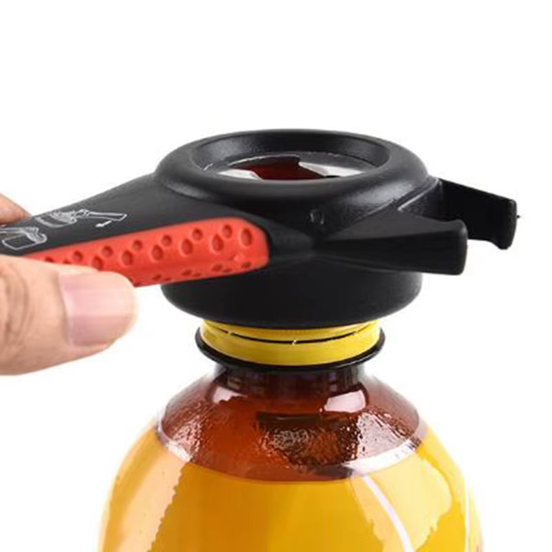 2Pcs/Lot 5 in 1 Bottle Openers Multi-Function Easy Jar Can Opener Kit Kitchen Bottle Can Lid Twist Gripper with Silicone Handle