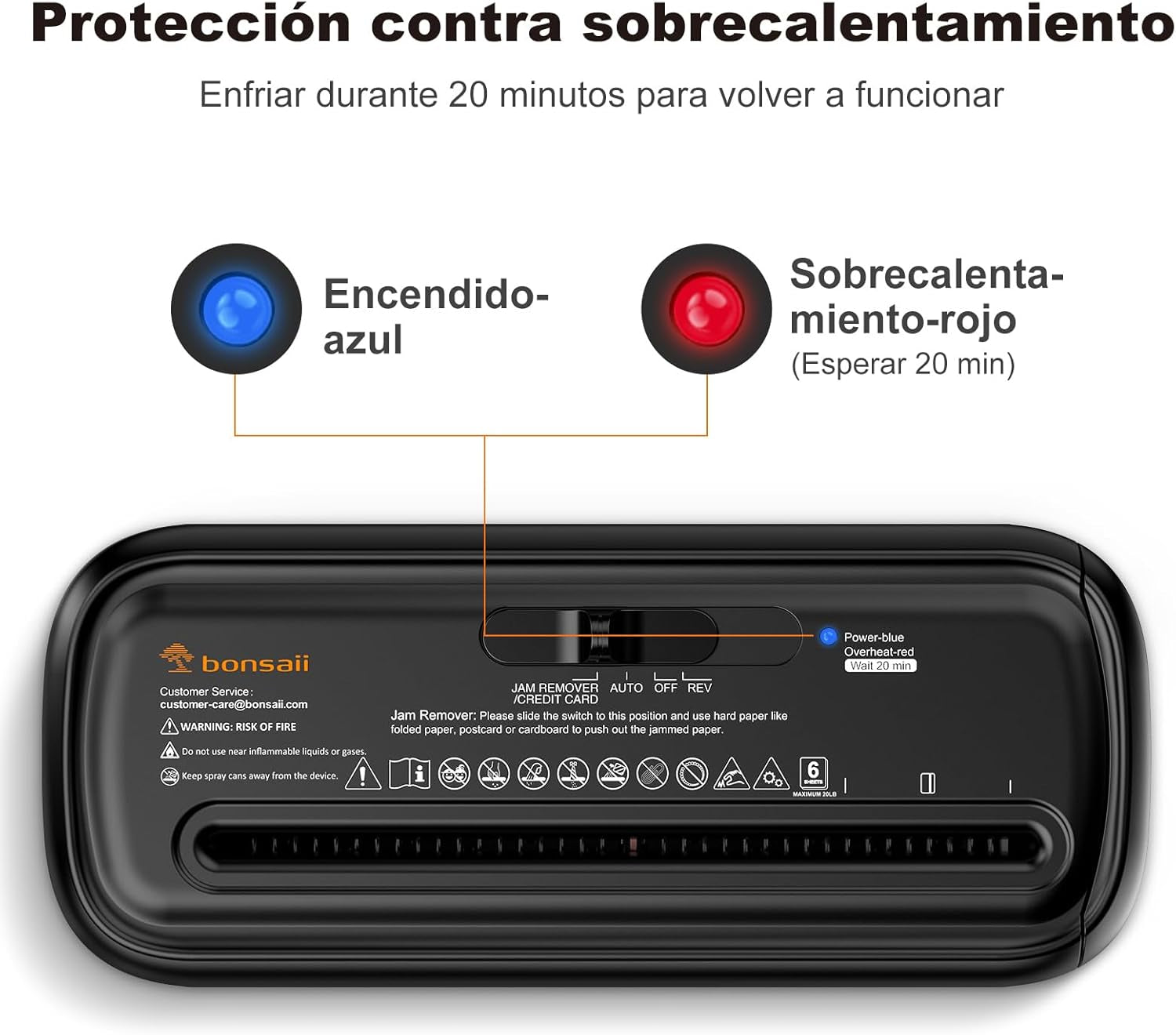 Bonsaii Trituradora De Papel Y Tarjetas, Con Corte En Tiras Y Contenedor Desmontable, Hasta 6 Hojas, Nivel De Seguridad P2, Capacidad De 9 Litros, Destructora De Papel Para Casa(S123-A)