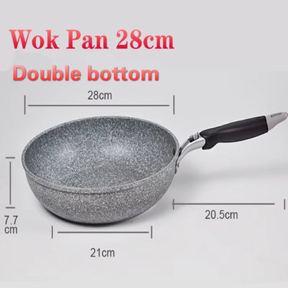 Frying Pan Wok Pan Non-Stick Pan Skillet Cauldron Induction Cooker Pot Pans Pancake Pan Egg Pan Gas Stove Home Garden