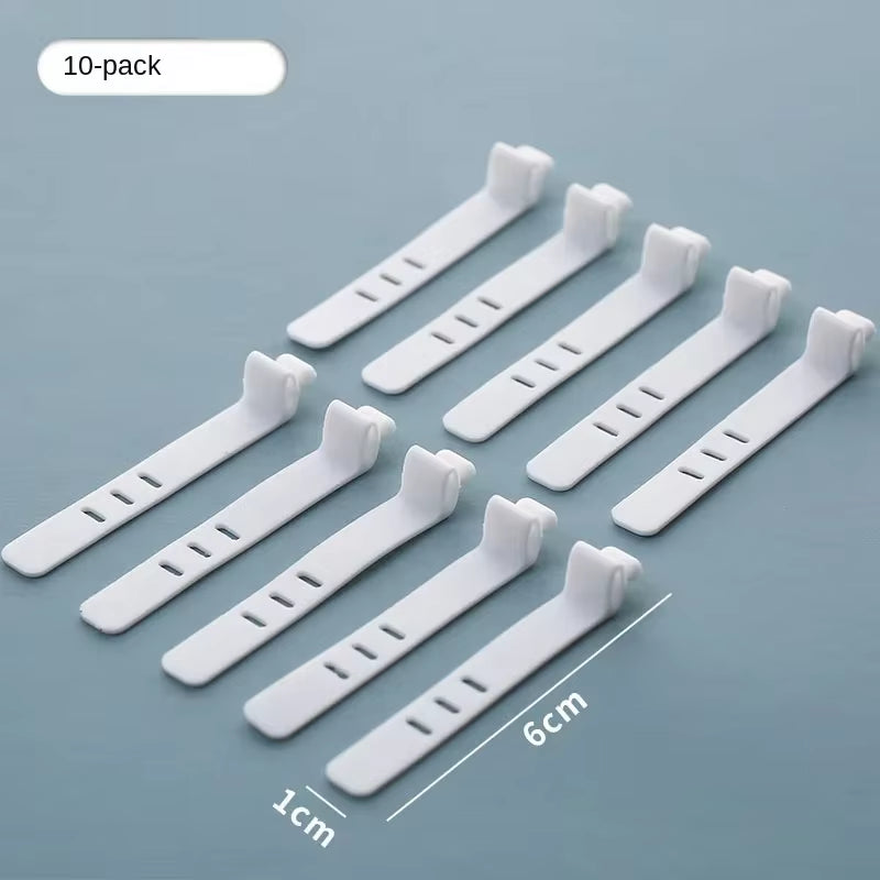 The Transparent Plastic Data Cable Storage Box Household Cable Mobilephone Charger Charging Cable Finishing Box Divided Grid Box
