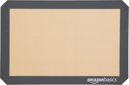 Amazon Basics Rectangular Tapete De Silicona Para Hornear, Juego De 3 Unidades, Marrón,Negro, 23.0Cm X 33.0Cm, 25.0Cm X 29.5Cm, 29.5Cm X 37.5Cm