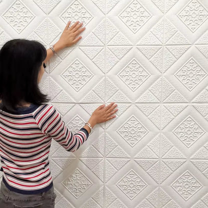 10 Pcs Ceiling Wallpaper 3D Waterproof Wall Stickers Adhesive Foam Wallpaper Wall Decoration Home Decoration