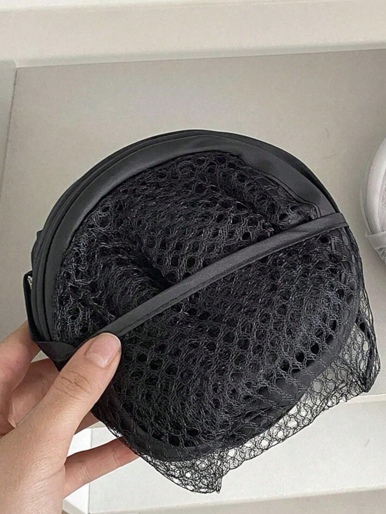 Black Foldable Laundry Hamper ,Large Capacity Mesh Basket with Handles & Multi-Pocket, Space Saving Closet Storage for Dorm/Apartment (Collapsible Design)