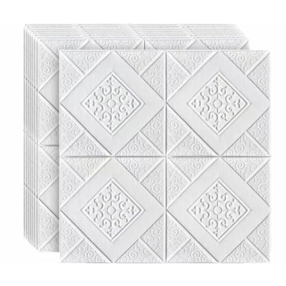 10 Pcs Ceiling Wallpaper 3D Waterproof Wall Stickers Adhesive Foam Wallpaper Wall Decoration Home Decoration