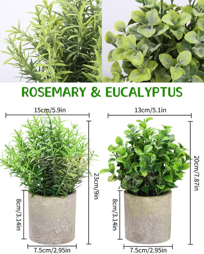 5 Pcs Plantas Artificiales Decorativas En Maceta, Hierba Suculenta De Arbustos De Imitación, Flor Falsa, Pequeña Planta Exterior Interior, Ideales Para La Decoración De La Casa