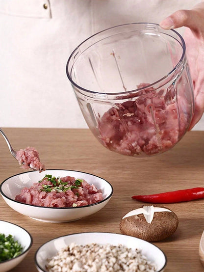 1Pc Kitchen Vegetable Chopper,Multi-Functional Manual Food Processor Vegetable Chopper, Portable Hand Pull String Garlic Mincer Onion Cutter for Veggies, Ginger, Fruits, Nuts, Herbs, Etc., (500Ml, 900Ml Two Sizes Available)Grey, Christmas