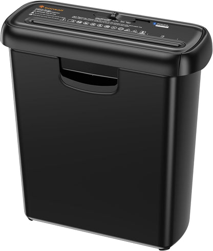 Bonsaii Trituradora De Papel Y Tarjetas, Con Corte En Tiras Y Contenedor Desmontable, Hasta 6 Hojas, Nivel De Seguridad P2, Capacidad De 9 Litros, Destructora De Papel Para Casa(S123-A)