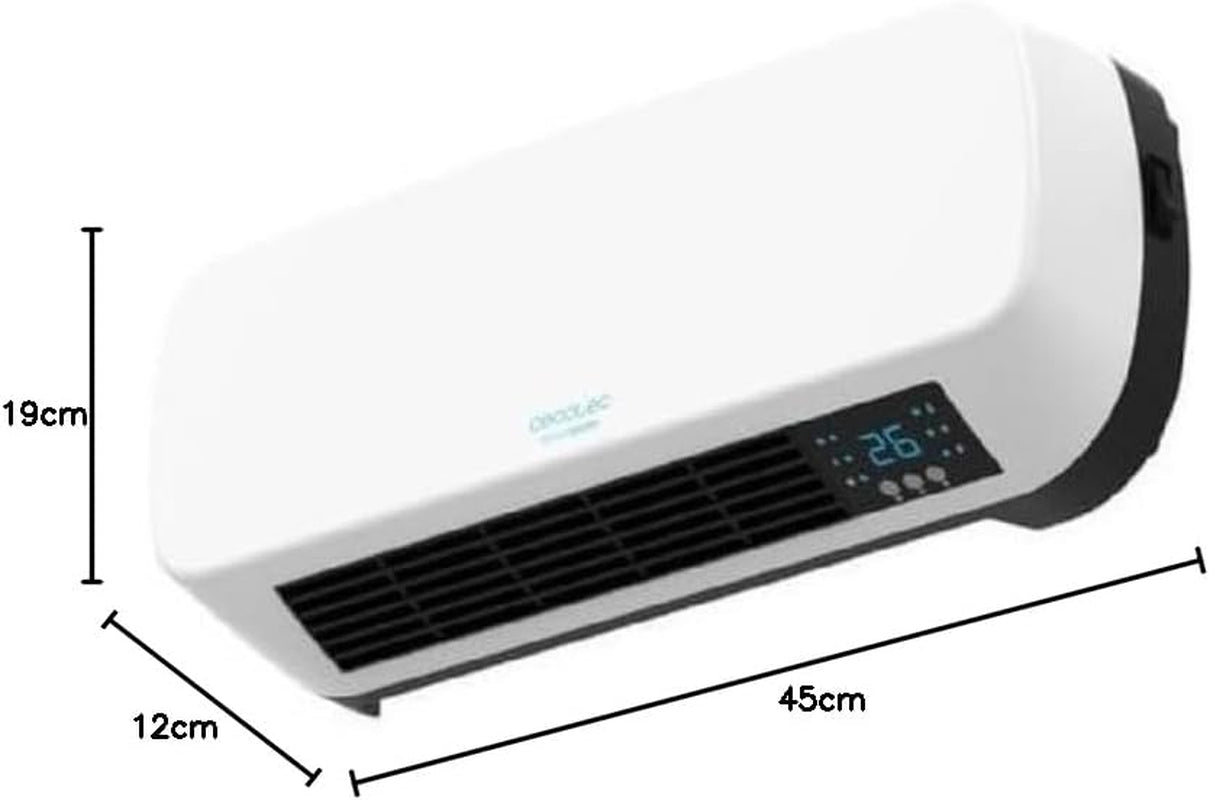 Cecotec Calefactor Eléctrico Bajo Consumo Cerámico Ready Warm 5200 Box Ceramic. 2000 W, Pantalla Digital, IPX2, Temporizador, 3 Modos, Protección Sobrecalentamiento, Mando a Distancia