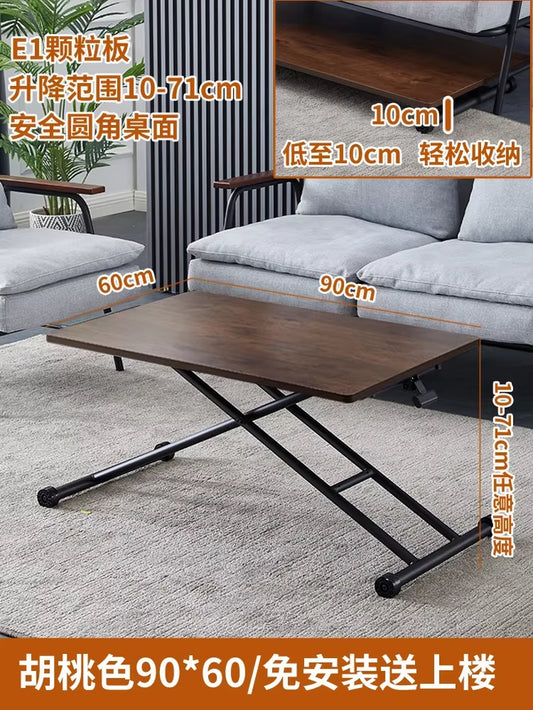 Folding Table Dining Table Household Small Apartment Multi-Function Small Mobile Lifting Folding Table Rectangular Small Coffee