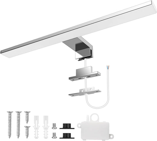 Aourow Lampara Espejo Baño 10W,40CM 820LM Aplique Luz Espejo Baño,Blanco Frío 6500K Luces De LED Espelho Resistente Al Agua Para Baño Y Armario Con Espejo CLASE II