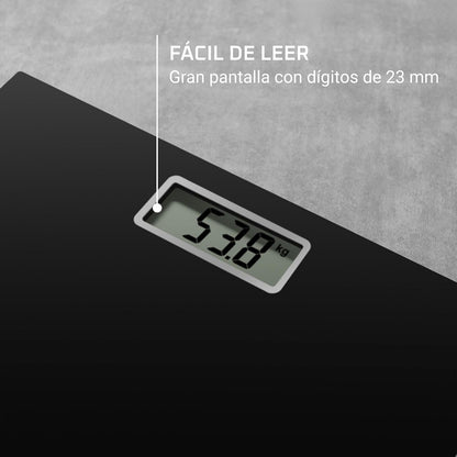 Rowenta BS1400 Premiss - Báscula De Baño Con Pantalla LCD, Diseño Fino De 2Cm De Alto, Hasta 150 Kg Y 100 Gr Precisión, Encendido Y Apagado Automático, Negro