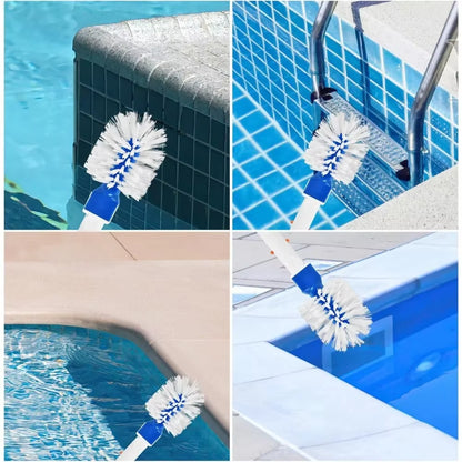 Swimming Pool Corner Cleaning with Circular Pool Steps, Bathtub, Tiles, and Corner Cleaning Accessories