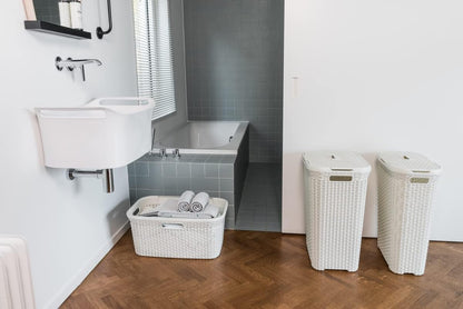 CURVER 187492 - Cesta Natural Style, Blanco, 59.2X38X27 Cm/ 57.2X36X25 Cm