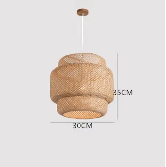 30Cm Modern Bamboo Pendant Light Hand Woven Bamboo Art Chandelier Dining Room Lantern Chandelier Bedroom Dining Room Lamp