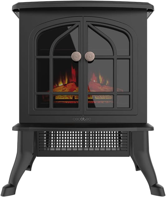 Cecotec Chimenea Eléctrica De Pie Readywarm 2000 Flames. 2000 W, 2 Niveles De Potencia, Termostato Ajustable Y Control Independiente De Las Llamas, Área De Cobertura 25 M2