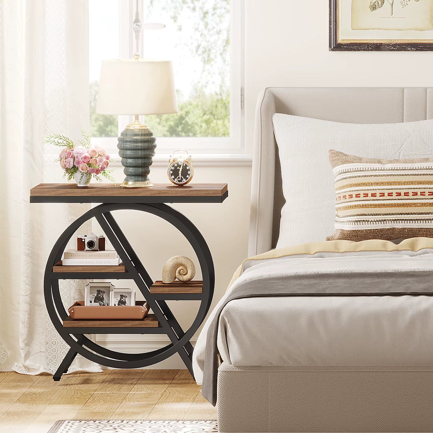 American Side, Wabi, Retro and Old Small Tea Table, Small Apartment Living Room, Bed and Breakfast Hotel Bedside Table