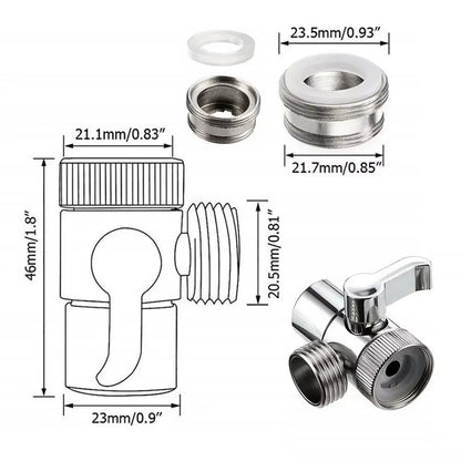 Switch Faucet Adapter 3 Way Tee Connector Shower Head Diverter Valve Home Improvement Shower Faucets Water Separator