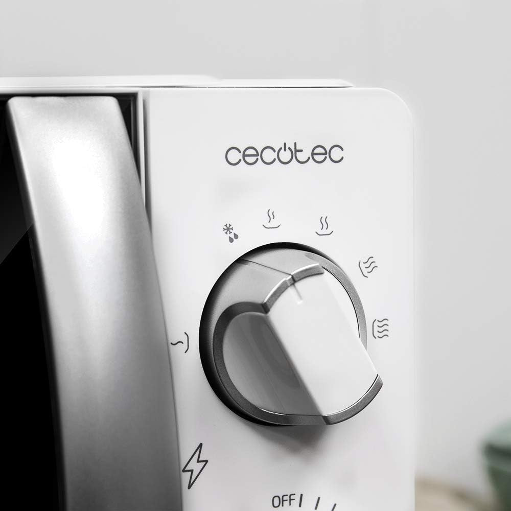 Cecotec Microondas Proclean 2010. 700 W De Potencia, 20L De Capacidad, Tecnología 3Dwave, Modo Descongelación, 6 Niveles De Potencia, Temporizador 30 Mins, Diseño Compacto