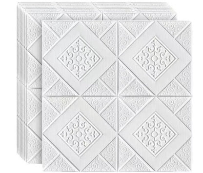 10 Pcs Ceiling Wallpaper 3D Waterproof Wall Stickers Adhesive Foam Wallpaper Wall Decoration Home Decoration