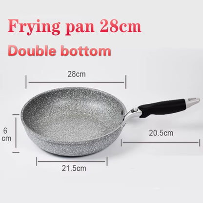 Frying Pan Wok Pan Non-Stick Pan Skillet Cauldron Induction Cooker Pot Pans Pancake Pan Egg Pan Gas Stove Home Garden