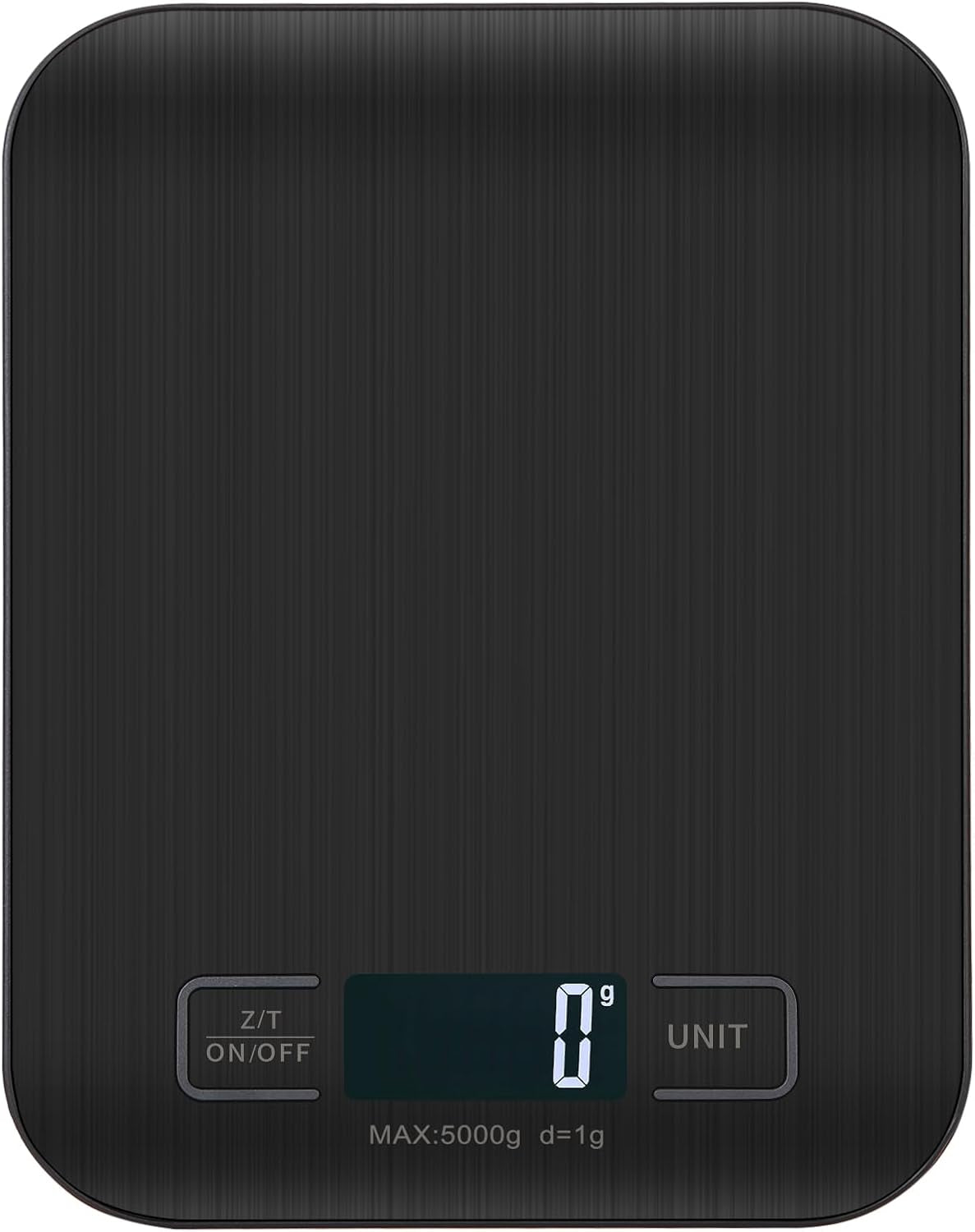 Báscula De Cocina Digita, Báscula Digital 5Kg - Medición Precisa Hasta 1G, Estilizada Y Delgada Balanza Para Alimentos, Pantalla Lcd, Función De Tara. (Negro-5Kg)