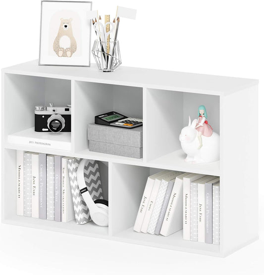 Furinno Luder Estantería Abierta Librería De 5 Cubos, Blanco